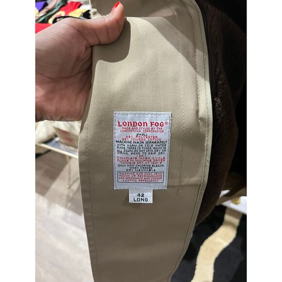 Vintage London Fog Lined Trench Coat Beige Tan Double Breasted Classic - Picture 3 of 5